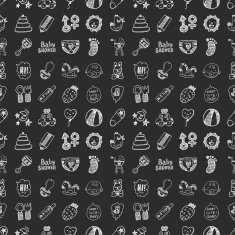 seamless doodle baby pattern N30