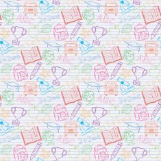 Seamless pattern Back to school on the notebook sheet N2