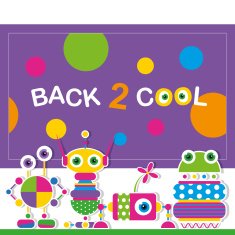 cute robot schoolchildren greeting card N4