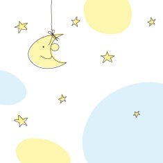Greeting card with moon and stars