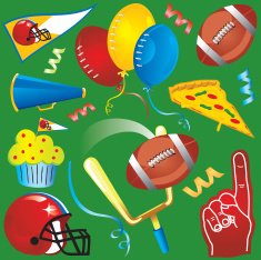 Football Party Clipart Icons