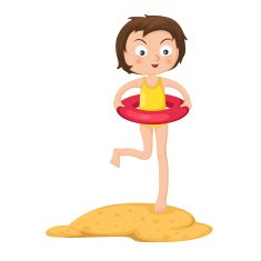 adorable little girl with inflatable ring