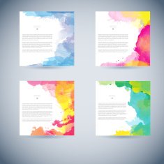 Set of vector watercolor template N41