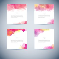 Set of vector watercolor template N42