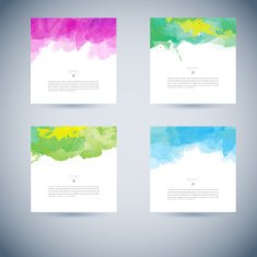 Set of vector watercolor template N44