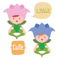 Cute baby flowers characters