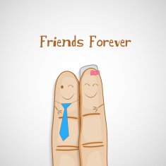 Friendship Day concept with smiley faces painted on human fingers