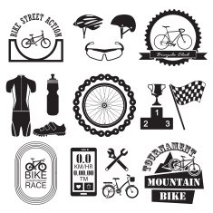 Bicycle Banner and icons set