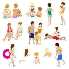 Swimwear people sets Isolated