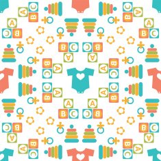 Seamless pattern of baby icons N2