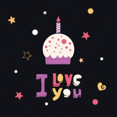 i love you cupcake card
