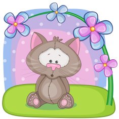 Cat with flowers N13