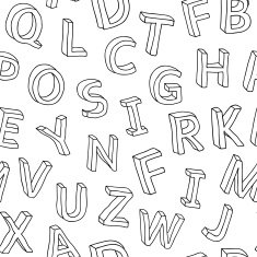 3D uppercase letters pattern