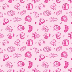 seamless doodle baby pattern background N33