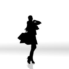 Vector silhouette of a woman N158