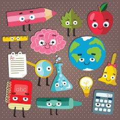 cute back to school characters set