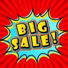 Creative colorful poster Big sale in Pop-Art Style Comic