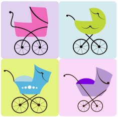 Set of baby strollers