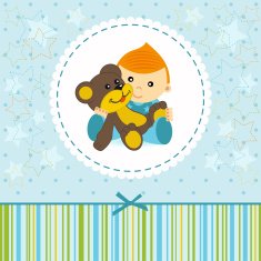 baby boy keep a teddy bear
