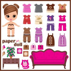 Paper doll with clothes set N7