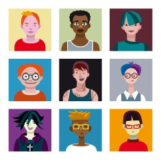 Teenagers Boys Avatars Set