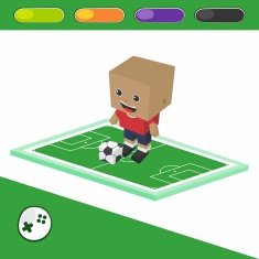 soccer boy block isometric cartoon character N78
