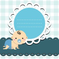 Baby boy announcement card N72
