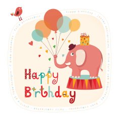 Happy birthday elephant card
