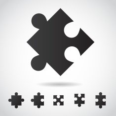 Puzzle icon isolated on white background