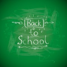 Back to school chalkwriting on blackboard N2