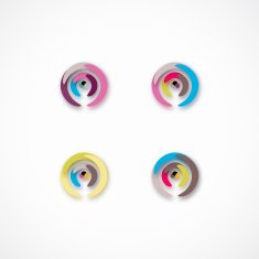 set of abstract colorful fashion circle icon for design