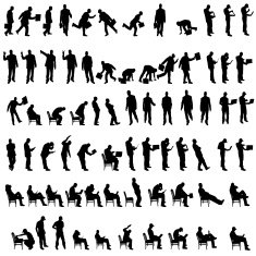 Vector silhouette of a man N10