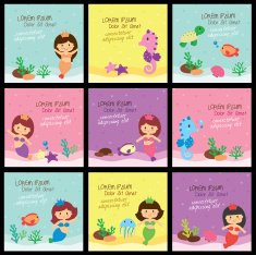 mermaids and sea layout design