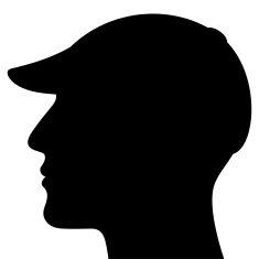 Man Head Silhouette with Cap isolated