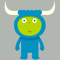 Blue bull costume kid character