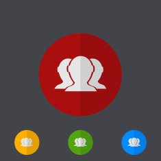 Vector modern circle icons set on gray N9