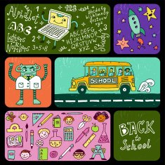 Back to school banners Vector illustration