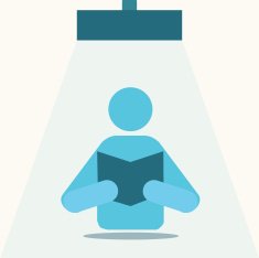 man reading a book icon