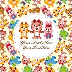 cute animal card N6