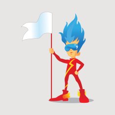 SpeedoDash holding a Flag