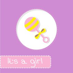 Baby girl rattle Shower card