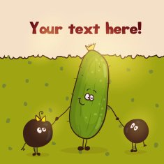 Cartoon Characters Funny Cucumber with pepper N2