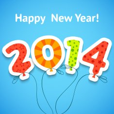 Happy New Year colorful greeting card