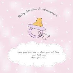 Baby girl shower card N109