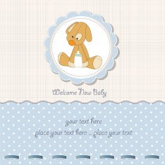baby shower card with puppy N35