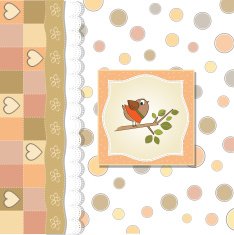 welcome baby card with funny little bird N20