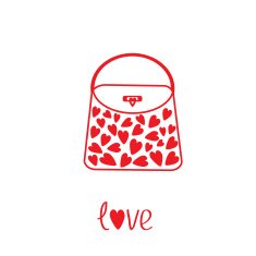 Love bag with hearts &Ntilde;ard