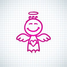 Hand Drawn Angel N16