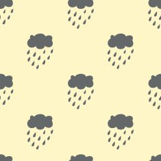 Cloud Rain seamless pattern Light background Monochrome