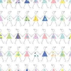 dancing girls in colorful dresses pattern